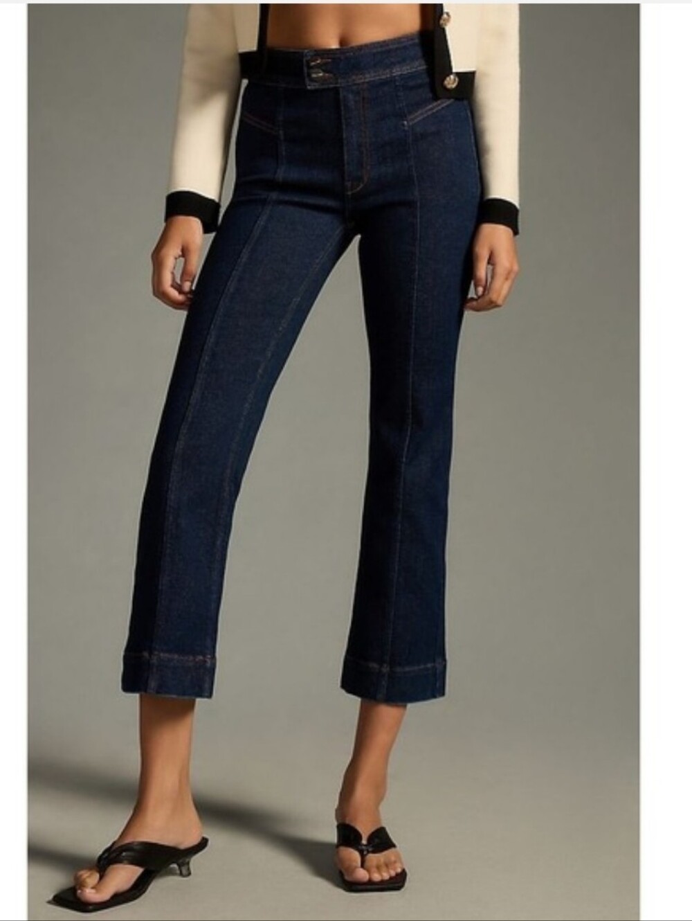 Anthropologie Pilcro The Nyhavn Mid Rise Cropped Flare Leg Jeans Size 27